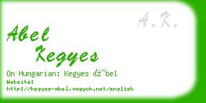 abel kegyes business card